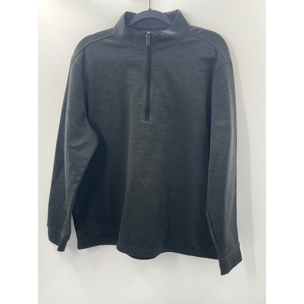 Walter Hagen 11Majors Mens Large Charcoal Gray Quarter Zip Golf Pullover Sweater